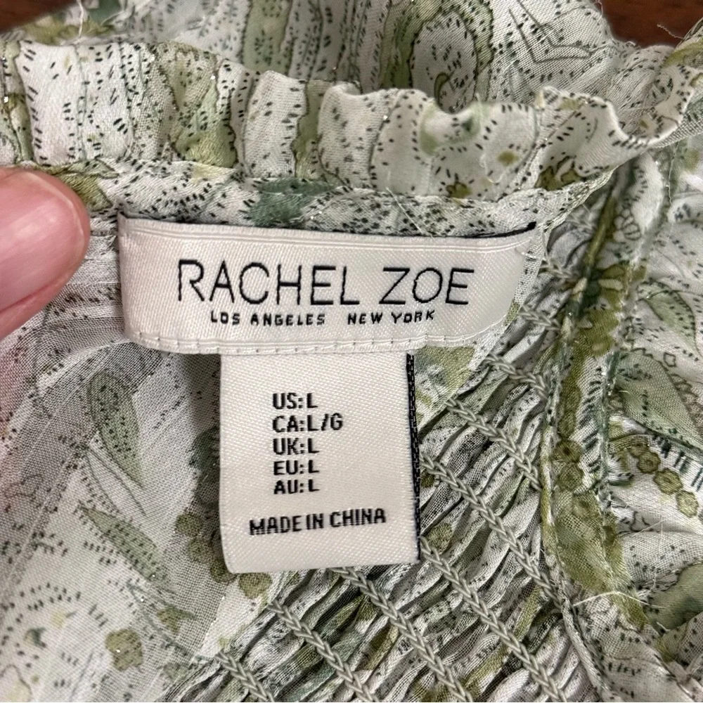 Rachel Zoe Green Paisley Sleeveless Top. Size Large - Picture 6 of 10